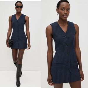 DL1961 V-Neck Pinstripe Dress